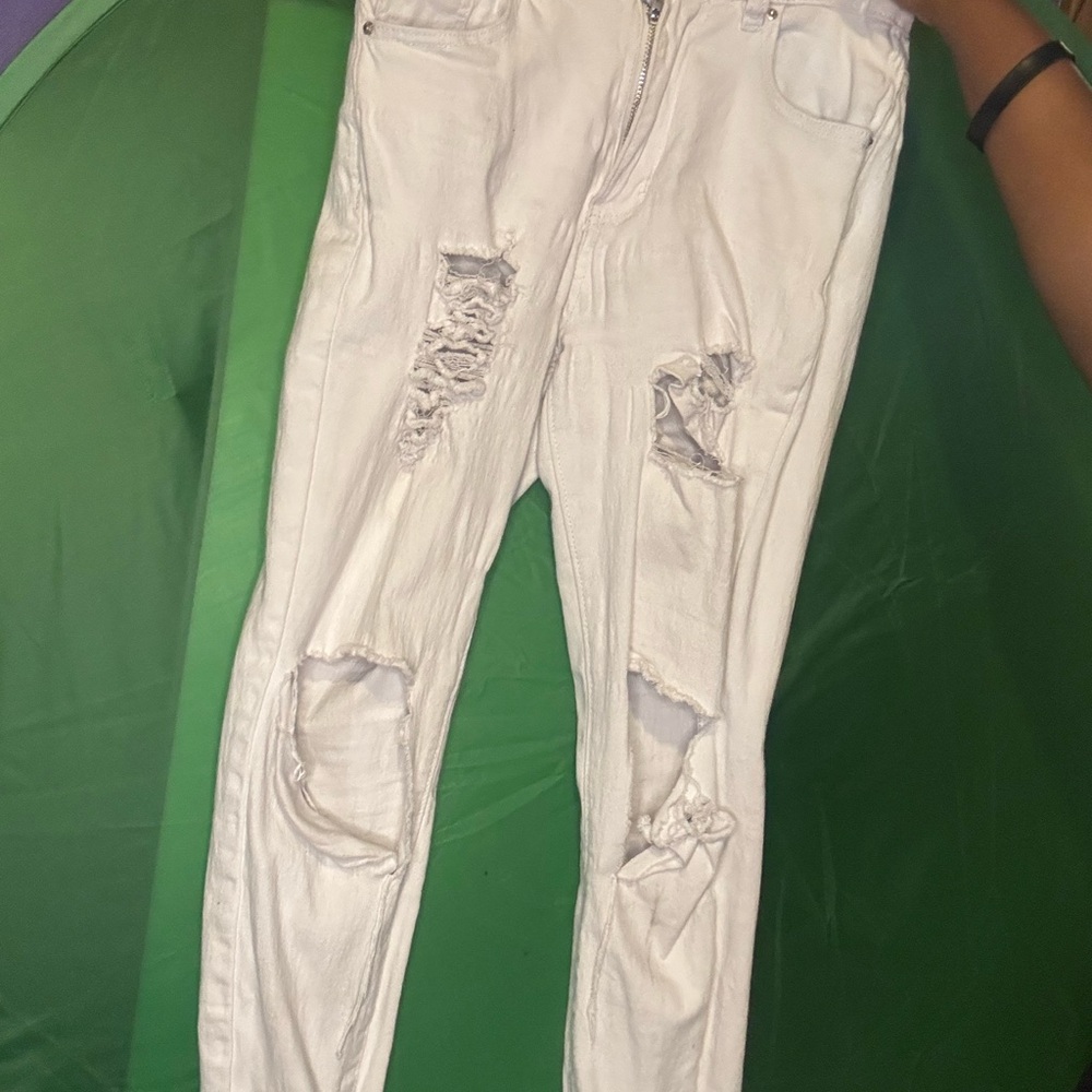 White Distressed Jeans